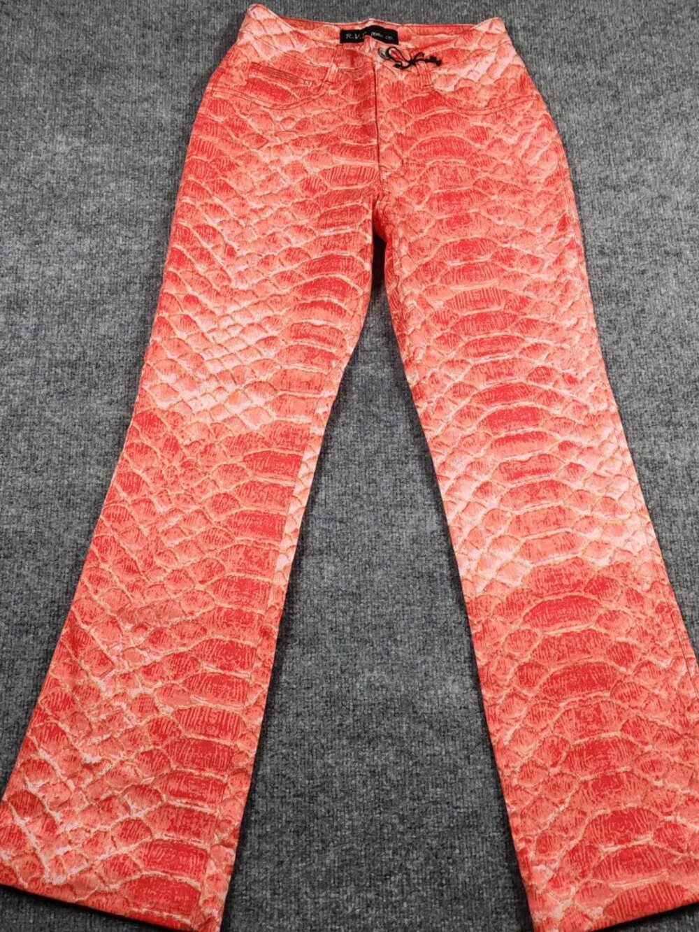 RVT Coral Snakeskin Flare Jeans 7/8 NWOT Y2K Style